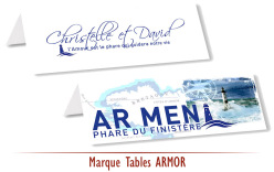 Marques Tables de Mariage Bretagne - phare Breton Aquarelle