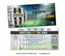 Carton Faire-part Invitation Foot Juventus
