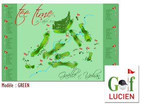 Plan de table mariage golf green parcours personnalisé élégant