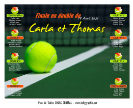 Plan de table mariage tennis terre battue personnalisé