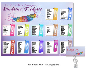 plan de table mariage notes de musique romantique piano