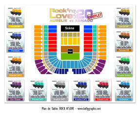 plan de table mariage salle de concert personnalisé musique
