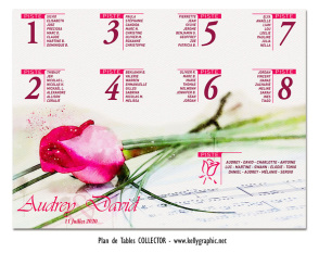 plan de table mariage partition musique vintage romantique