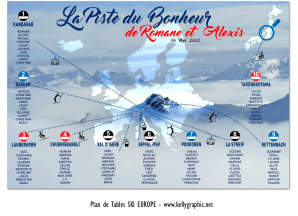 plan de table mariage stations ski Europe montagne hiver remontées pistes