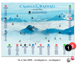plan de table mariage pistes ski France station montagne remontées