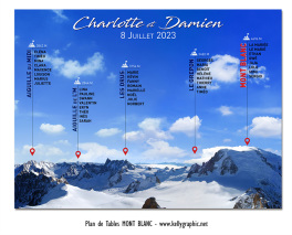 plan de table mariage mont blanc alpes sommet montagne