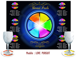 plan de table mariage trivial pursuit fluo néon jeu de société personnalisé