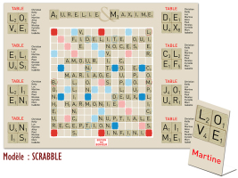 plan de table mariage scrabble lettres mots décoration originale personnalisée