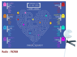 plan de table mariage pacman rétro gaming décoration geek personnalisée jeu vidéo