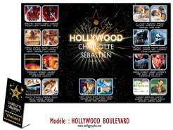 plan de table mariage hollywood boulevard cinéma films oscar personnalisé affiches étoiles