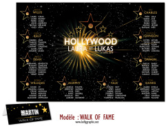 plan de table mariage walk of fame hollywood étoiles cinéma acteurs actrices