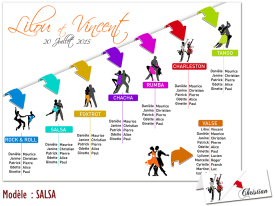 plan de table mariage salsa danse latine ambiance festive personnalisée danse de salon