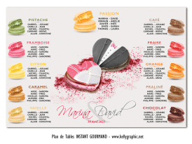 plan de table mariage instant gourmand macarons saveurs goûts différents