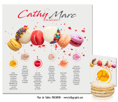 plan de table mariage macarons colorés saveurs gourmandes