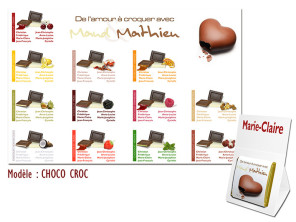 plan de table mariage coeur chocolat fondant ganache gourmand