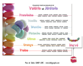 plan de table mariage collier de bonbons candy love candy bar