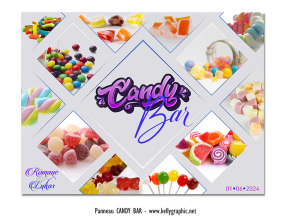 panneau bienvenue mariage candy bar bonbons colorés personnalisé