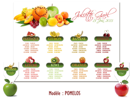 plan de table mariage agrumes coeur pomelos yuzu fruits exotiques personnalisé