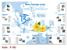 plan de table mariage Bali personnalisé rizières temples Indonésie voyage exotique