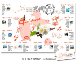 plan de table mariage Guadeloupe tropical antilles personnalisé exotique