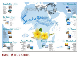 plan de table mariage Seychelles personnalisé plage lagon océan Indien