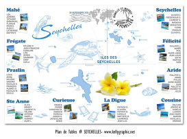 plan de table mariage Seychelles nature tropicale biodiversité personnalisée