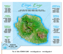 plan de table mariage La Réunion carte volcan cirques océan Indien personnalisé