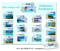 plan de table mariage Aventurier îles du monde voyage exotique personnalisé