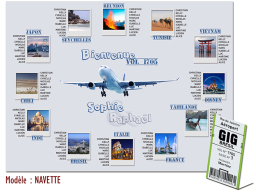 plan de table mariage photos voyage couple avion souvenirs personnalisés réception
