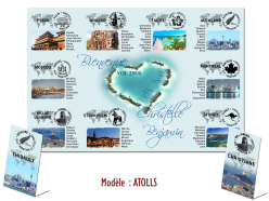 Plan de table mariage voyage Atolls avec île en forme de cœur et lagon turquoise