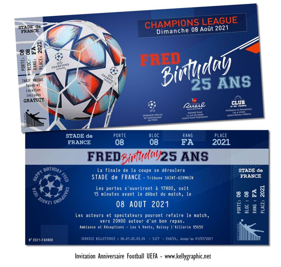 6 cartes d'invitation en carton avec enveloppes - Collection Football -  Jour de Fête - Football - Top Thèmes