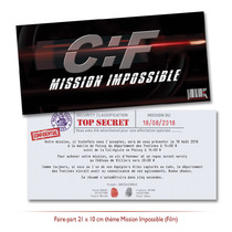 Faire-part Mariage thème Mission Impossible Original pas cher mi:3