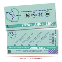 Faire-part Mariage Métro RATP