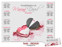 Plan de Table Mariage personnalisé Coeur Macaron Amour Douceur